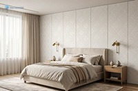 Panneau mural en PVC à trous carrés 400 mm 8 mm haute résistance imperméable pour revêtement mural intérieur commercial