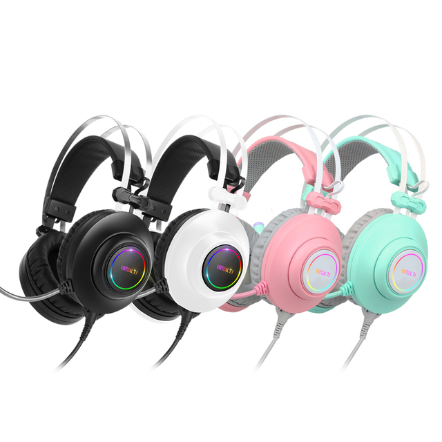 HACKER N550 ENC Dynamic Virtual 7.1 On-Ear Wired Gaming Headset Vibration Noise Cancellation Mic 3D Sound Effect Multicolor