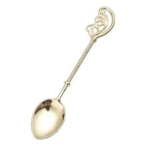 Set of 2 Brass Tea <b>Spoons</b> With Long Slim Handle <b>Gold</b> Finished for Restaurant and Hotels Tabletop Dinner <b>Spoons</b> - Product Image 5