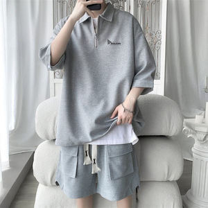 Conjunto de Camiseta y Pantalones Cortos Deportivos Casuales de Verano para Hombre, Color Sólido, Manga Corta, Traje de 2 Piezas, Hecho en Pakistán, Diseño Transpirable - Product Image 2