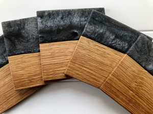 Beauté de la nature: sous-verres uniques en bois et résine époxy Élégance rustique: sous-verres en résine époxy en bois fabriqués à la main - Product Image 2