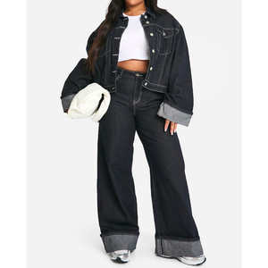 OEM 2026 High Quality Women's Winter Denim Jacket Solid Color, Cotton Washed Breathable Casual Denim <b>Coat</b> <b>for</b> <b>Sale</b> - Product Image 2