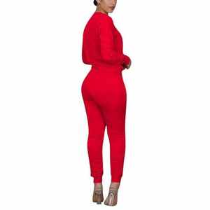 Survêtement d'automne personnalisé de qualité supérieure pour femmes adultes ensemble vêtements survêtements avec impression par sublimation à motif solide - Product Image 3