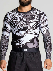 Short en spandex à sublimation personnalisée, concevez vos propres chemises de compression à manches longues MMA Bjj Rash Guard - Product Image 2