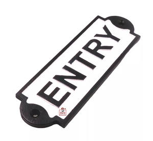 Hierro fundido Interior Apartamento Casa Habitación Puerta Señal Montado en la pared "ENTRADA" Placa de puerta de hotel Placas 150x50mm - Product Image 1