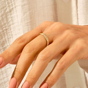 Anillo de Oro Brillante de 10K, Clásico, para Boda, Compromiso, Fiesta, Aniversario, Regalo de Joyería, Diamante Moissanita de Corte Redondo para Mujer - Product Image 4