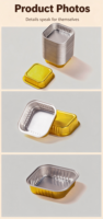 Gobelet carré en aluminium de 230 ml pour pudding, gâteau au chocolat, moule de cuisson pour friteuse à air et four