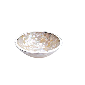 Brass Antique Luxury and Modern Design Leaf Fruits Serving Bowl <b>Mother</b> of Pearl Designer Look Chocolate Bowl - Product Image 2