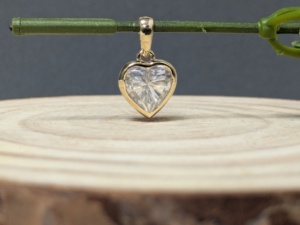 Lurba Jewels 2.50Ct Heart Shape IGI Certified Lab Grown Diamond <b>Pendant</b> for Women's Bezel Set in <b>Solid</b> 14K Yellow <b>Gold</b> Trendy - Product Image 5