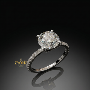 14K <b>Gold</b> Round Cut Solitaire <b>Ring</b> Pave <b>Set</b> Engagement <b>Ring</b> Classic Bridal Wedding <b>Ring</b> for Women - Product Image 1