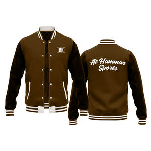 Chaqueta de béisbol de lana de secado rápido personalizable Unisex, bombardero universitario sostenible con diseño de Letterman para hombres y mujeres, temporada de primavera - Product Image 1