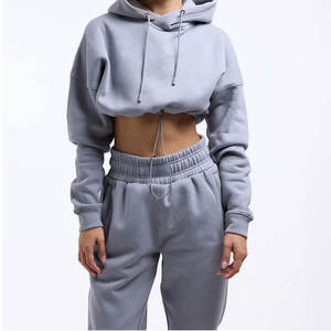 Sudadera Corta de Invierno para Mujer, Precio Económico al por Mayor, 100% Algodón, Logotipo Frontal Personalizado, Ligera - Product Image 1