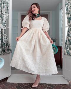 ชุดเดรสแขนกุดผ้าคอตตอนลายลูกไม้งานสวยงานพิเศษงานเทศกาลพิเศษทำจากผ้าคอตตอนสไตล์ luckhnawi chikankari - Product Image 2