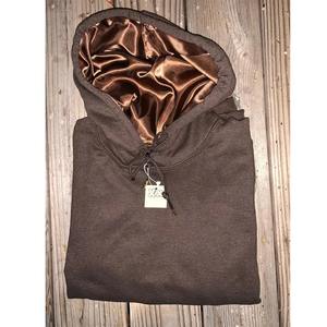 2025 wholesale Custom Logo 100% Cotton High Quality Luxury Silk With Heavyweight Embroidered Men Crop Inner Satin <b>Lined</b> <b>Hoodie</b> - Product Image 4