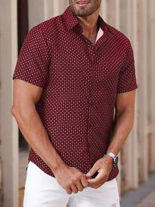 เสื้อเชิ้ตแขนสั้นสำหรับผู้ชายผ้าโพลีเอสเตอร์ระบายอากาศได้ดีซักด้วยเครื่องได้ - Product Image 4