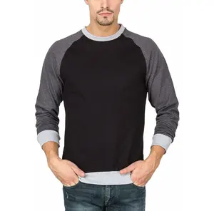 Luchtdoorlatend Katoenen Fleece Ronde Hals Sweatshirt Met Raglan Mouwen 2024 Op Maat Gemaakte Kleding