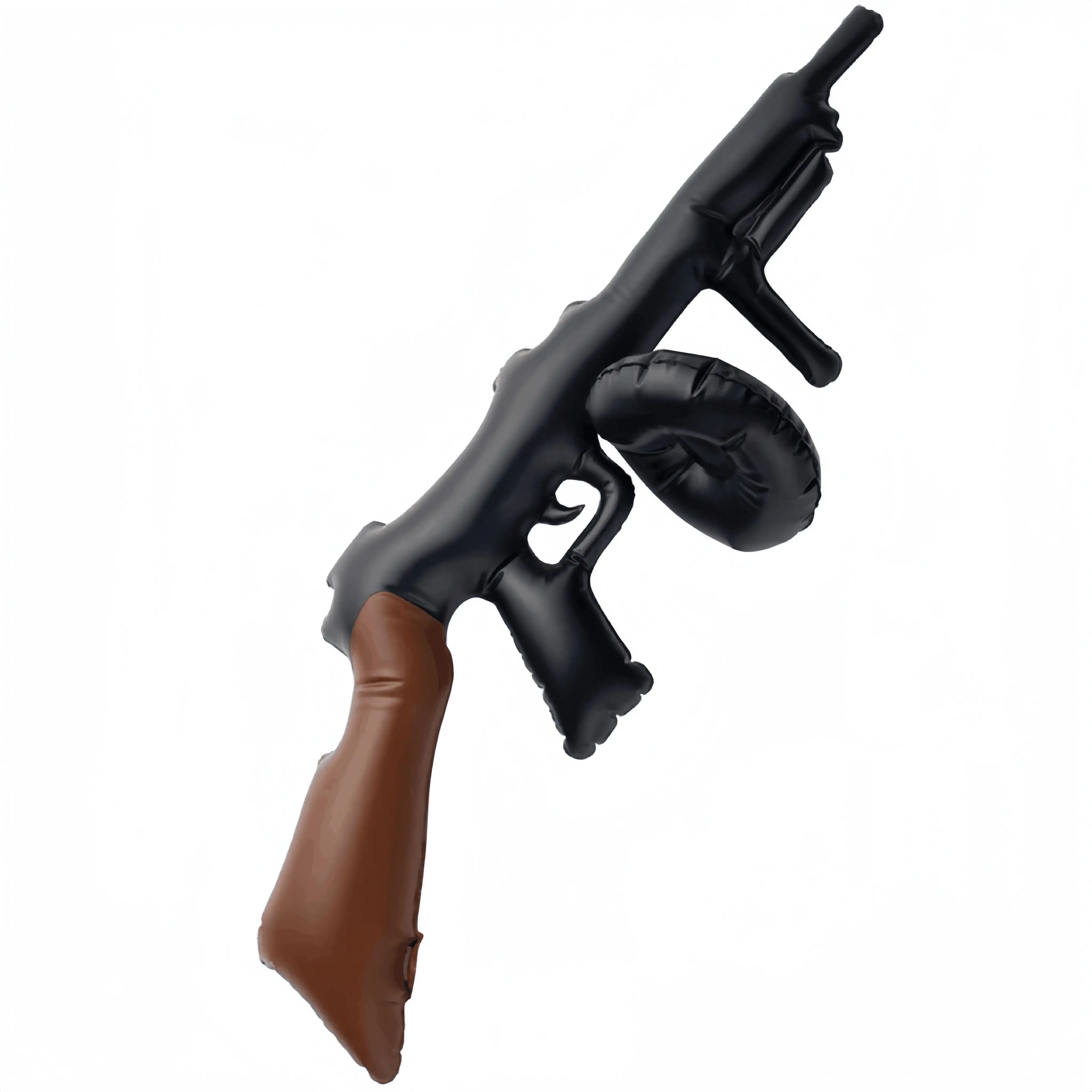 Opblaasbare Tommy Gun 75Cm Zwart Duurzaam Zacht Pvc Opblaaspistool Speelgoed Voor Kinderen