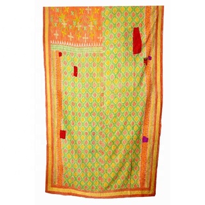 Couette Kantha Vintage indienne faite à la main, couverture en coton imprimé, Gudari, couette Kantha Vintage - Product Image 1