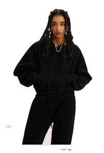 Meilleur sweat à capuche de haute qualité pour femmes 100% coton Street Style à épaules tombantes Technique de lavage à l'acide avec logo personnalisé pour l'hiver - Product Image 3