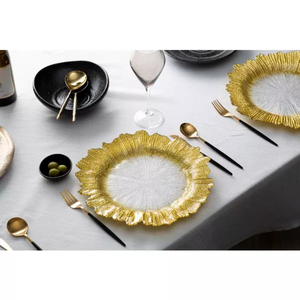 Luxury Handmade Golden Polished Charger Plates With Premium Quality for Wedding Parties and Restaurant <b>Table</b> Top - Product Image 3