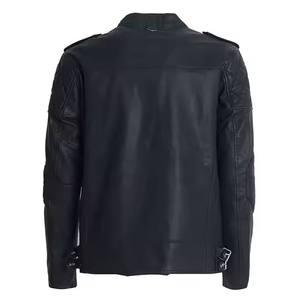 Veste en cuir debout pour gentleman d'affaires de meilleure qualité, coupe-vent lourde personnalisée en gros, coupe ajustée de taille supérieure - Product Image 2