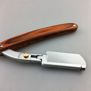 Haute qualité manche en bois droit barbier rasoirs manuel barbe outils de rasage pour hommes Style aléatoire hommes tranchant rasage lame de coupe - Product Image 4