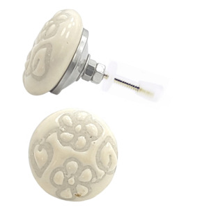 Modern Custom Etched Floral Ceramic Kids Knobs Cabinet Drawer <b>Door</b> Handle & Pulls <b>for</b> Wardrobe Kitchen & Bedroom [CK 268] - Product Image 2