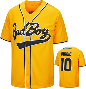 Vente en gros Chemise ample unisexe en jersey Hip Hop Baseball Tenue de sport des années 90 pour hommes et femmes avec impression par sublimation - Product Image 1