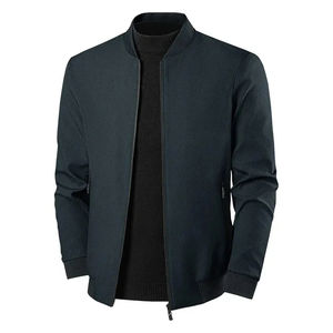 แจ็กเก็ตขนเป็ดบางลำลองแนวธุรกิจสำหรับผู้ชายมีปกเบสบอลเสื้อโค้ทผ้าแคนวาสทรงหลวมสีทึบ - Product Image 6