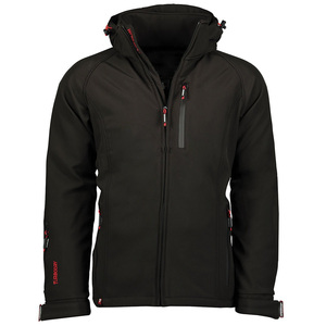 Chaqueta con capucha Softshell con cremallera y puños elásticos esenciales de estilo urbano para hombre, chaqueta elegante transpirable de ajuste moderno con logotipo personalizado - Product Image 5