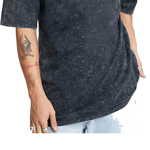 Camiseta personalizada 100% algodón lavado ácido Vintage Mineral cuello redondo diseño de cuello redondo impresión Digital personalizada camisetas de gran tamaño para hombres - Product Image 4