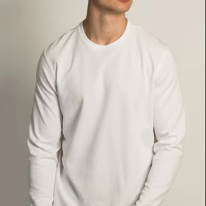 เสื้อยืดแขนยาวผ้าฝ้ายผสมโพลีระบายอากาศและสวมใส่ง่ายทุกวัน - Product Image 1