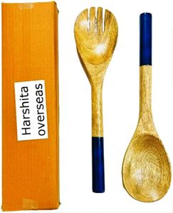 Ensemble de spatules en bois 7pcs ustensile de cuisine mangue naturelle ensemble de 2 serveurs de salade en bois ensemble de 2 KETCHENWAR UNIQUE FAIT À LA MAIN - Product Image 4