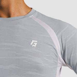 Camiseta de Tenis Edge 100% Poliéster Verde-Blanco Diseño Sólido con Patrón Técnica Bordada Estilo Ajustado Jersey de Punto Corto - Product Image 5