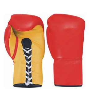 Boxing <b>Gloves</b> Orange & Yellow Color % Pu Leather Fold Back Fingers <b>Lace</b>-Up Closure Customized Training - Product Image 1