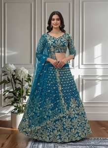 Brillez avec style avec ce lehenga magnifiquement brodé, conçu pour vos moments spéciaux Lehenga (semi Steach) Lehenga Fabric - Product Image 6