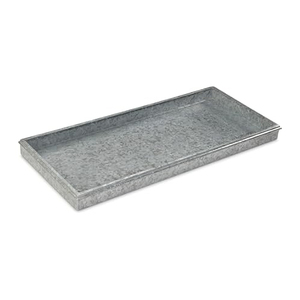 Plateau de service nordique en métal galvanisé avec motif géométrique texturé pour la restauration à domicile, exportateur en gros de vaisselle - Product Image 2