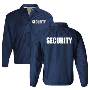 เสื้อแจ็คเก็ตกันลมพิมพ์โลโก้ตามสั่ง สีดำและสีน้ำเงิน เสื้อแจ็คเก็ตกันน้ำสำหรับฤดูร้อนสำหรับเจ้าหน้าที่รักษาความปลอดภัย - Product Image 1