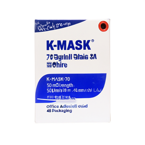 K-MASK 70 Crepe <b>Tape</b> Lightly Creped <b>White</b> 50 m Length 19 mm Width 48 Units/Roll Office Adhesive <b>Tape</b> Packaging - Product Image 3