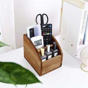 Organizador de Escritorio de Madera Rústico Vintage de 3 Ranuras, Estilo Granja, para Suministros de Oficina, Control Remoto, Organizador de Escritorio - Product Image 1