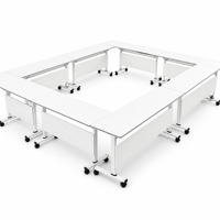Table de formation pliable en gros, empilable et mobile sur roulettes pour centre de conférence et salle de classe