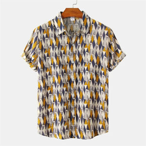 เสื้อผ้าซาตินสำหรับผู้ชายเสื้อเชิ้ตลำลองเดินชายหาดระบายอากาศได้ดีไซส์ใหญ่2024ฤดูร้อนเป็นมิตรกับสิ่งแวดล้อม - Product Image 6