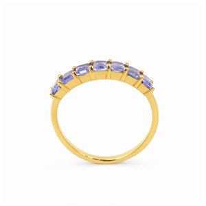 Anillo de Tanzanita Octogonal de Siete Piedras, Plata de Ley 925, Chakra Azul Espiritual, Anillo de Diseño - Product Image 4