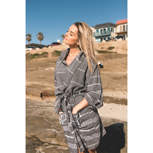 High Quality Turkish Cotton <b>Bathrobe</b> Quick Dry Hooded <b>Towel</b> Woven Technique Made in Turkey - Product Image 1