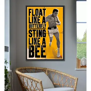 Póster 'Float and Sting' de Muhammad Ali, Placa Única e Inspiradora del Ícono Deportivo - Product Image 4