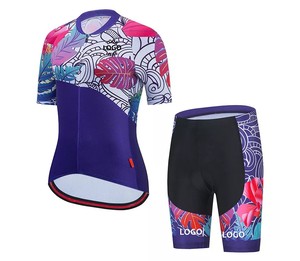 Ensemble de maillots de cyclisme pour femmes de haute qualité vêtements de vélo respirants à manches courtes avec fonction de séchage rapide Sublimation vêtements de vélo - Product Image 3