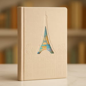 LABON <span class=keywords><strong>Paris</strong></span> Tour Eiffel Journal en relief personnalisé PU Couverture rigide Découpe Fenêtre Design Carnet de voyage Vente en gros d'usine - Product Image 2