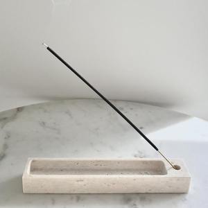 Natural white marble long <b>incense</b> <b>holder</b> handcrafted rectangular stone agarbatti tray minimalist <b>incense</b> <b>stick</b> <b>holder</b> meditation - Product Image 5