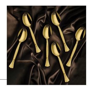 Meilleures ventes : Ensemble de cuillères en acier inoxydable de style moderne, artisanat en laiton de qualité supérieure, finition polie, personnalisable, ensemble complet de 6 pièces - Product Image 2