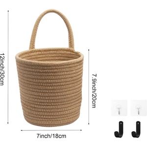 Panier en macramé mural pour le rangement des fleurs, l'affichage suspendu, les fruits ou les herbes de cuisine et les cadeaux pour la maison, vente en gros en provenance d'Inde - Product Image 6